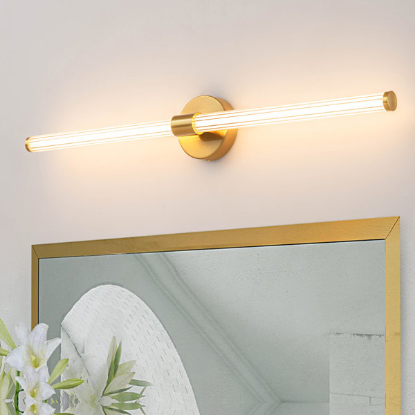 Everly Quinn Buchan 1Light LED Gold Vanity Light Bathroom Light Strip